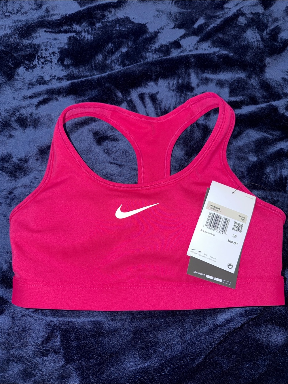 Nike Hot Pink Racerback Sports Bra with White Swoosh